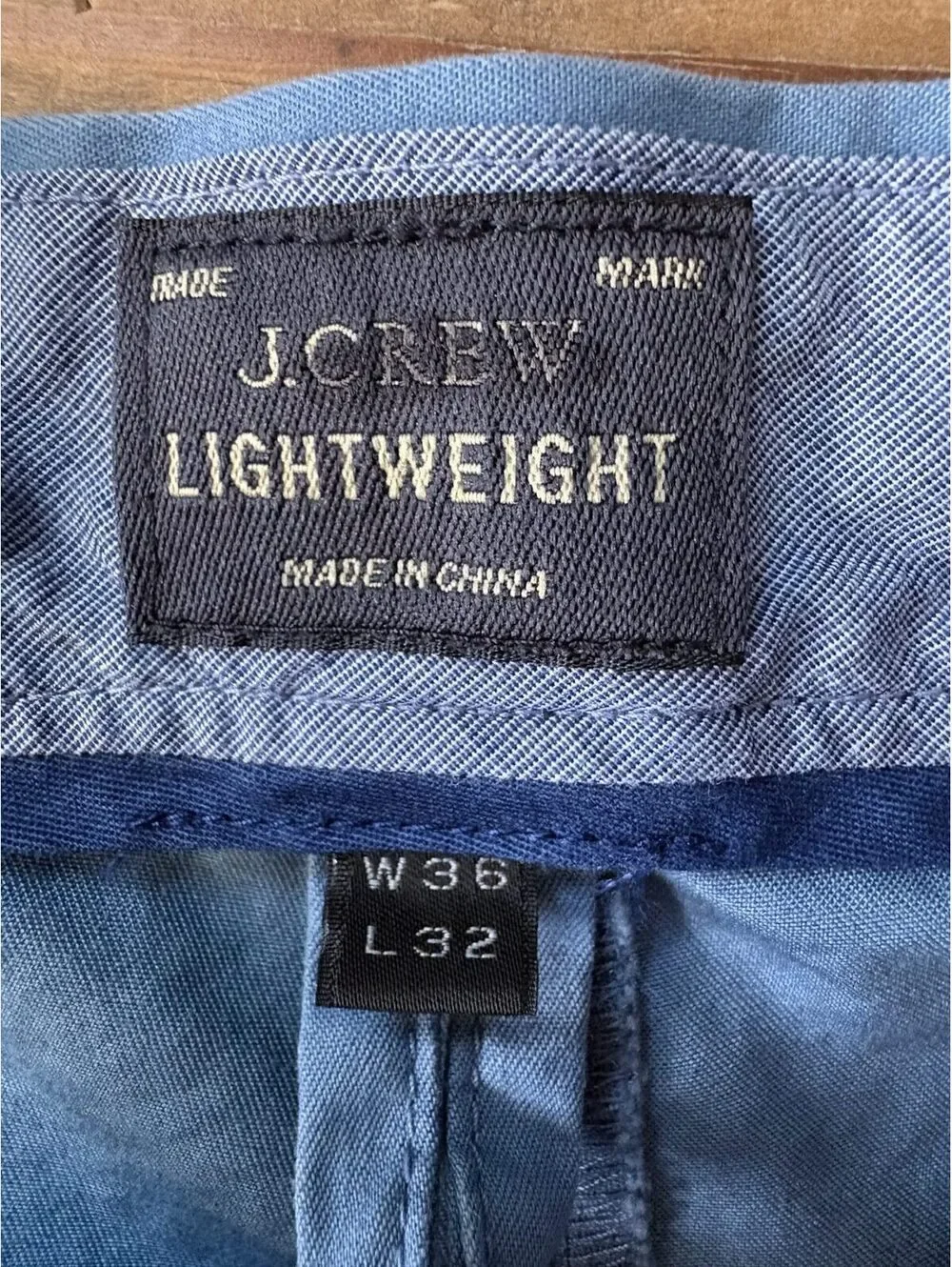 J.Crew 770 Lightweight Men's Blue Chino Pants 36x32 100% Cotton